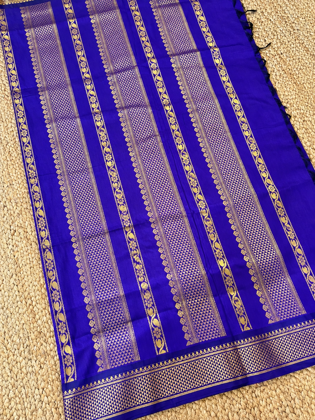 Pure Kalyani Cotton - Purple with Gold zari