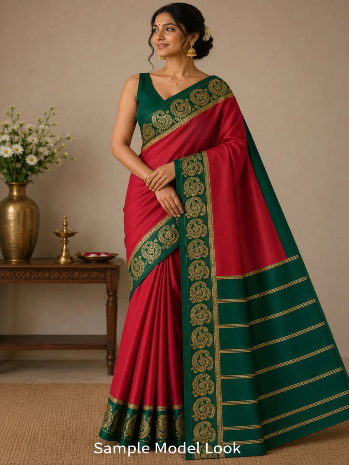 Mysore Crepe Silk - Kairi/Embellish Border