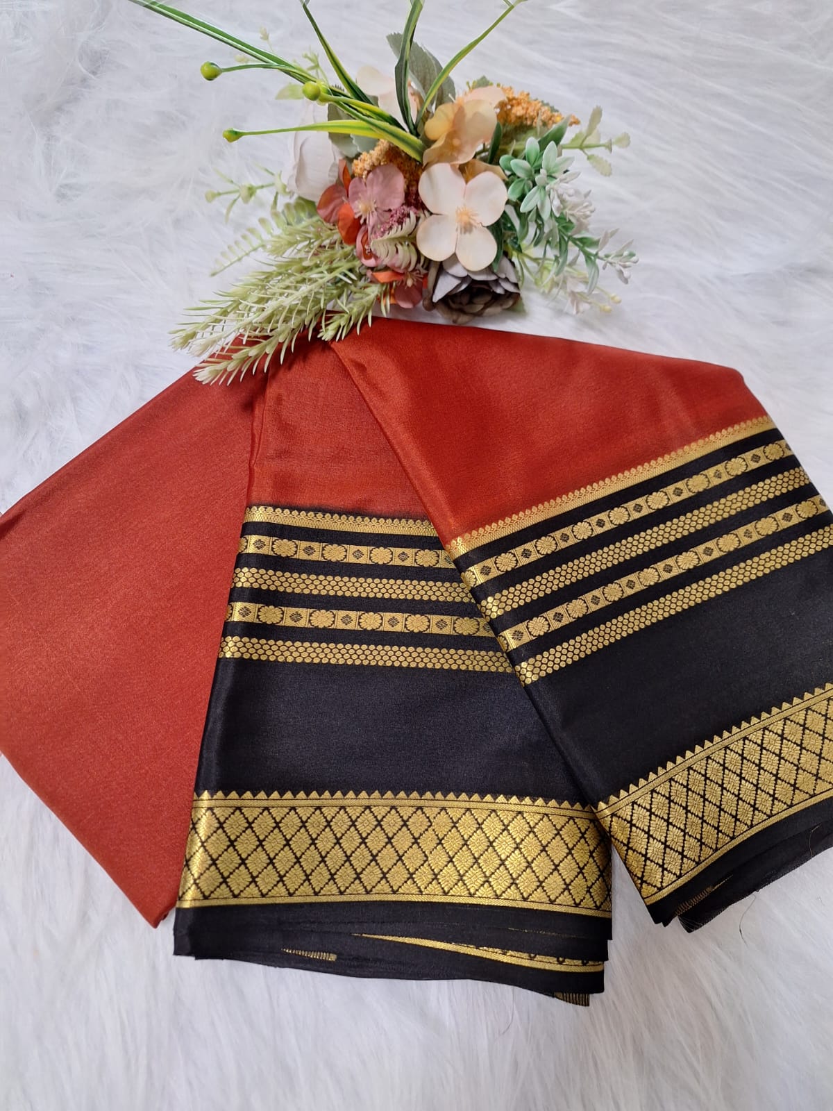 Pure Mysore Crepe Silk with Embellished Borders