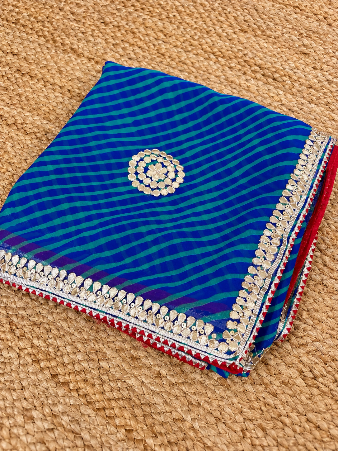 Leheriya Saree - Blue & Royal Blue Medley
