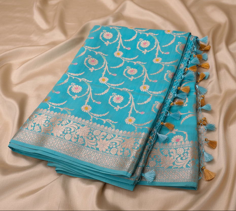 Pure Chiniya Silk - Meenakari Weave