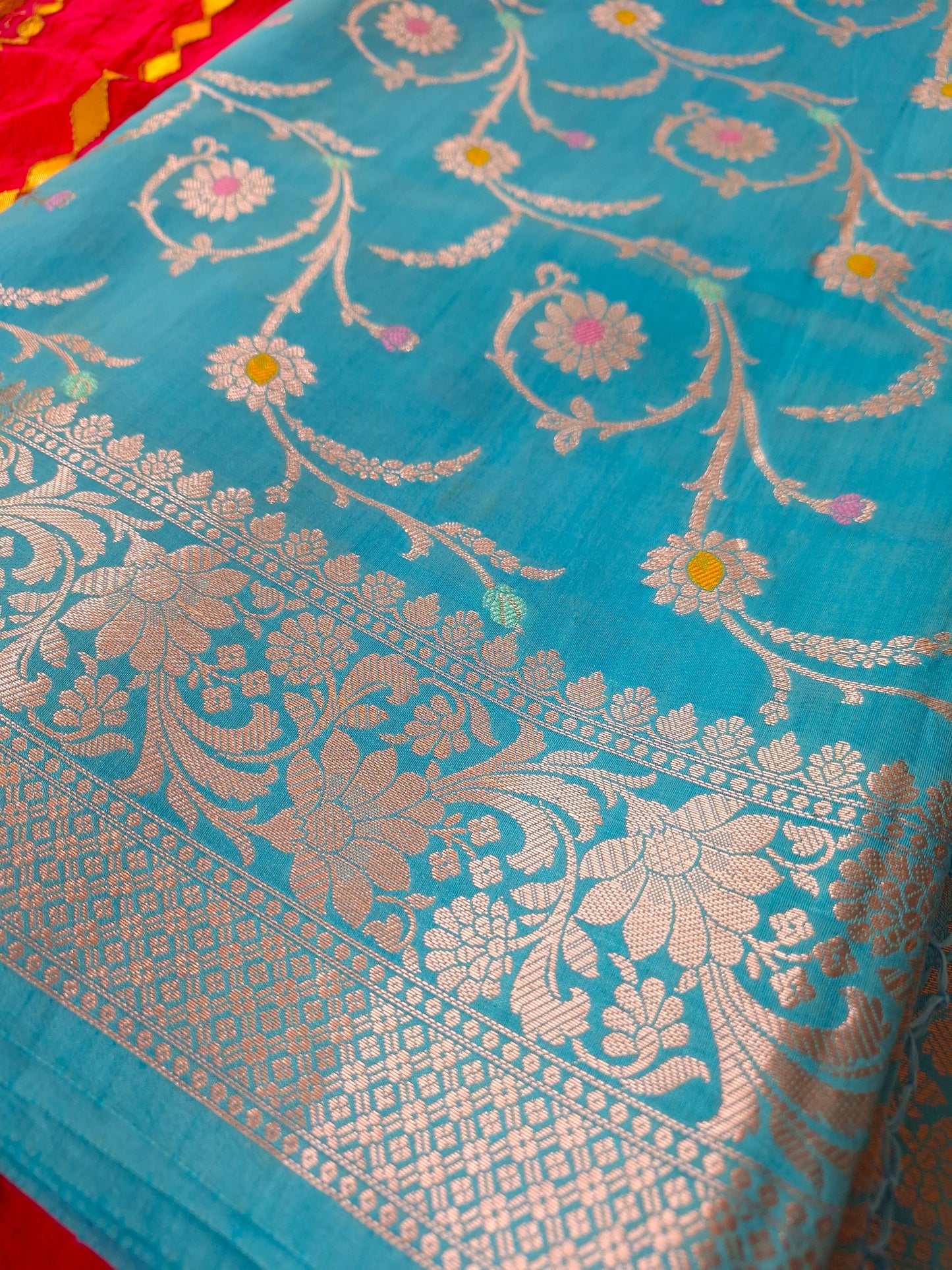 Pure Chiniya Silk - Meenakari Weave
