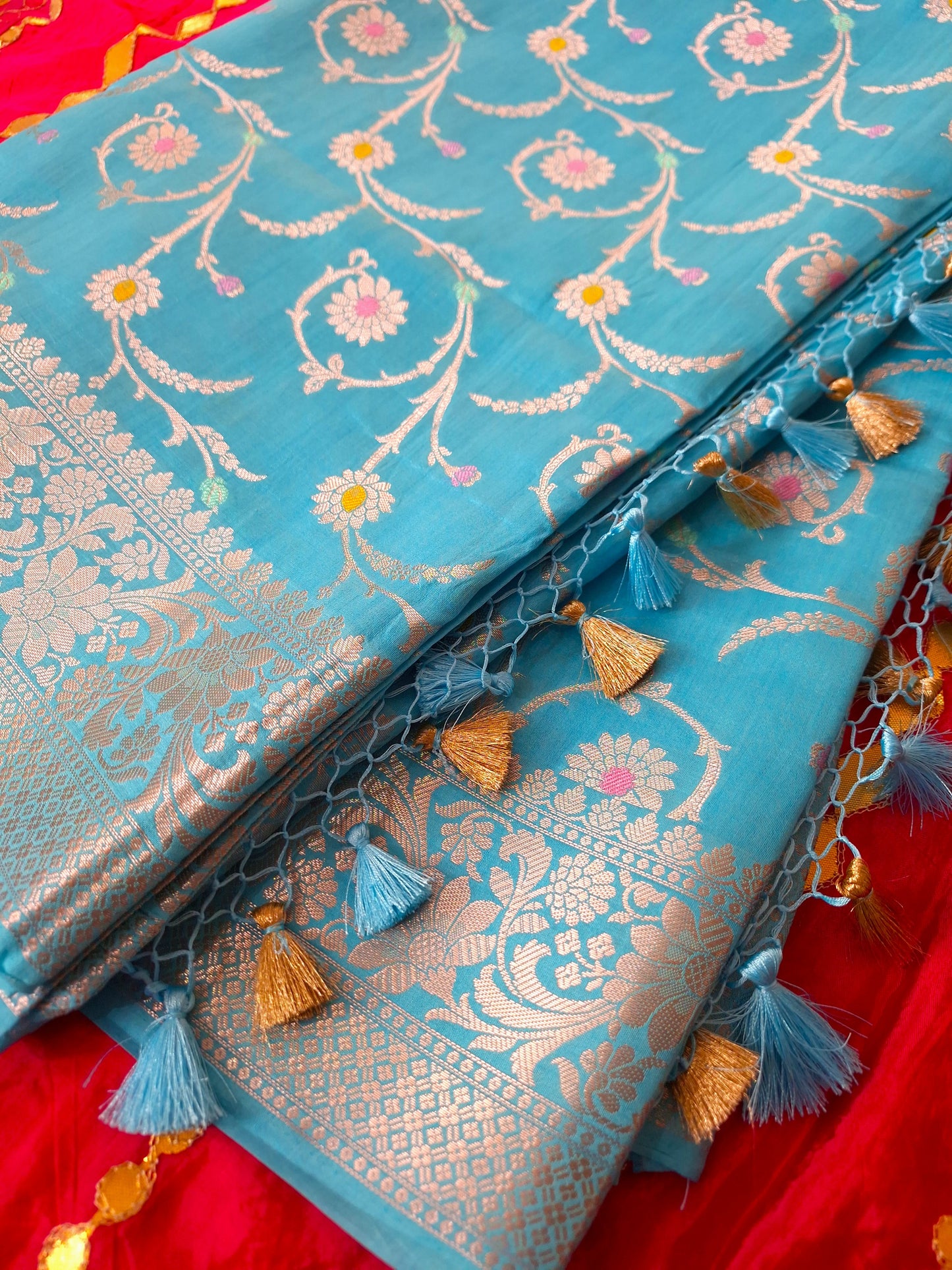 Pure Chiniya Silk - Meenakari Weave