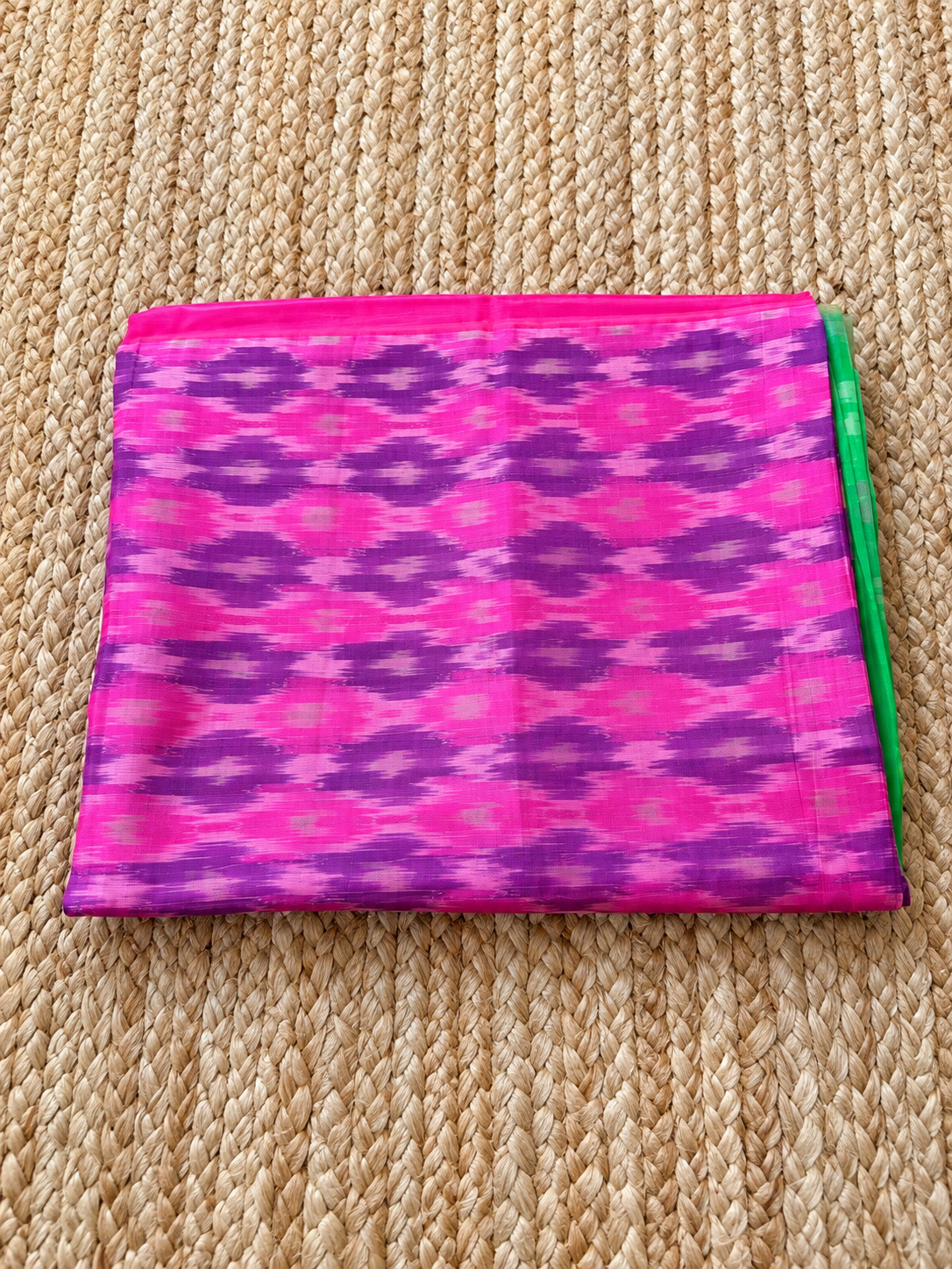 Classic Uppada Soft Silk - Ikat Weave & Kanchi border