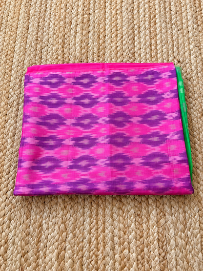 Classic Uppada Soft Silk - Ikat Weave & Kanchi border