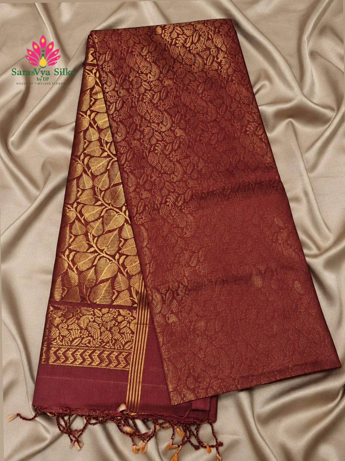 Pure Handloom Soft Silk - Brocade Maroon & Gold