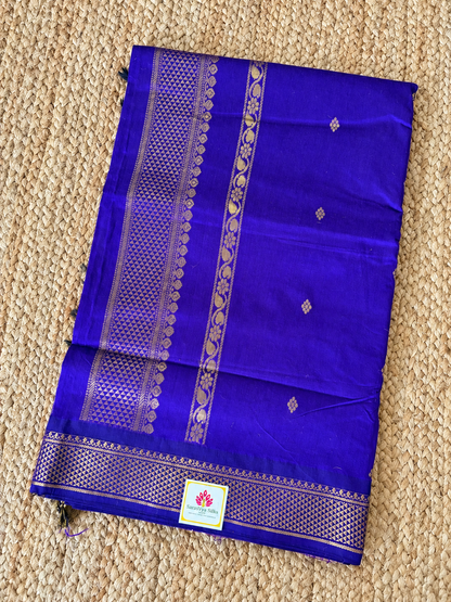 Pure Kalyani Cotton - Purple with Gold zari