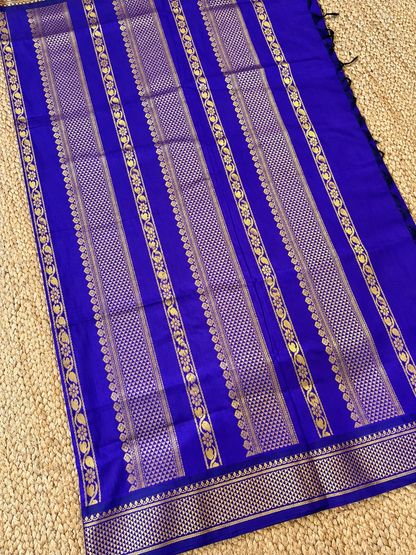 Pure Kalyani Cotton - Purple with Gold zari