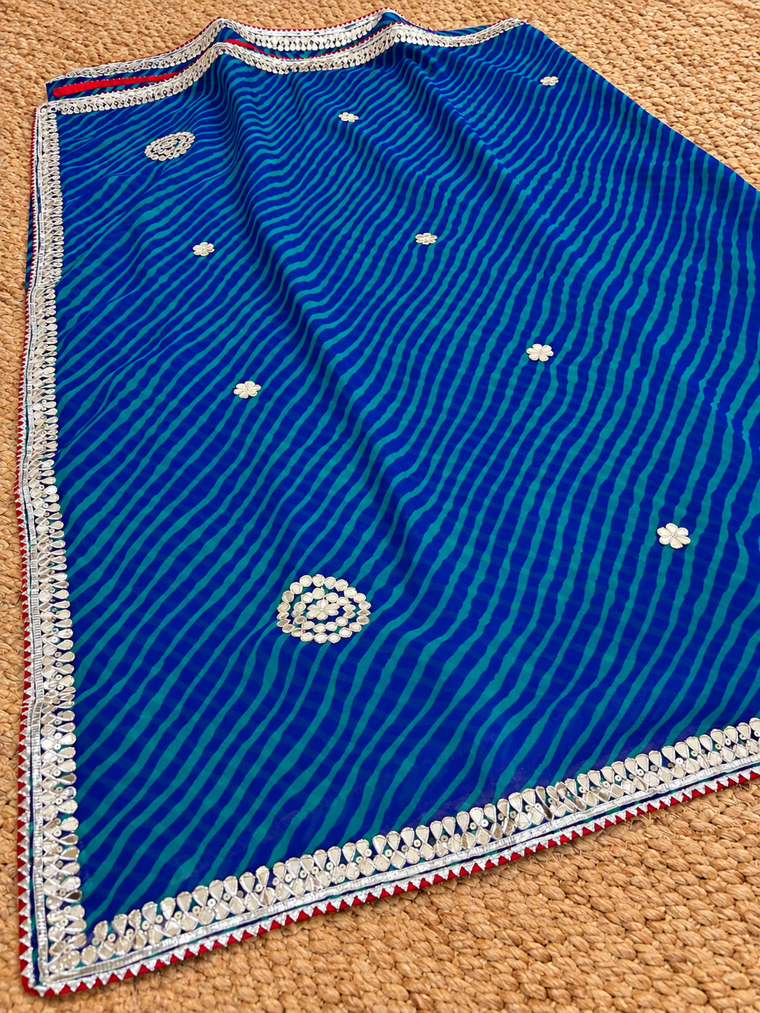 Leheriya Saree - Blue & Royal Blue Medley