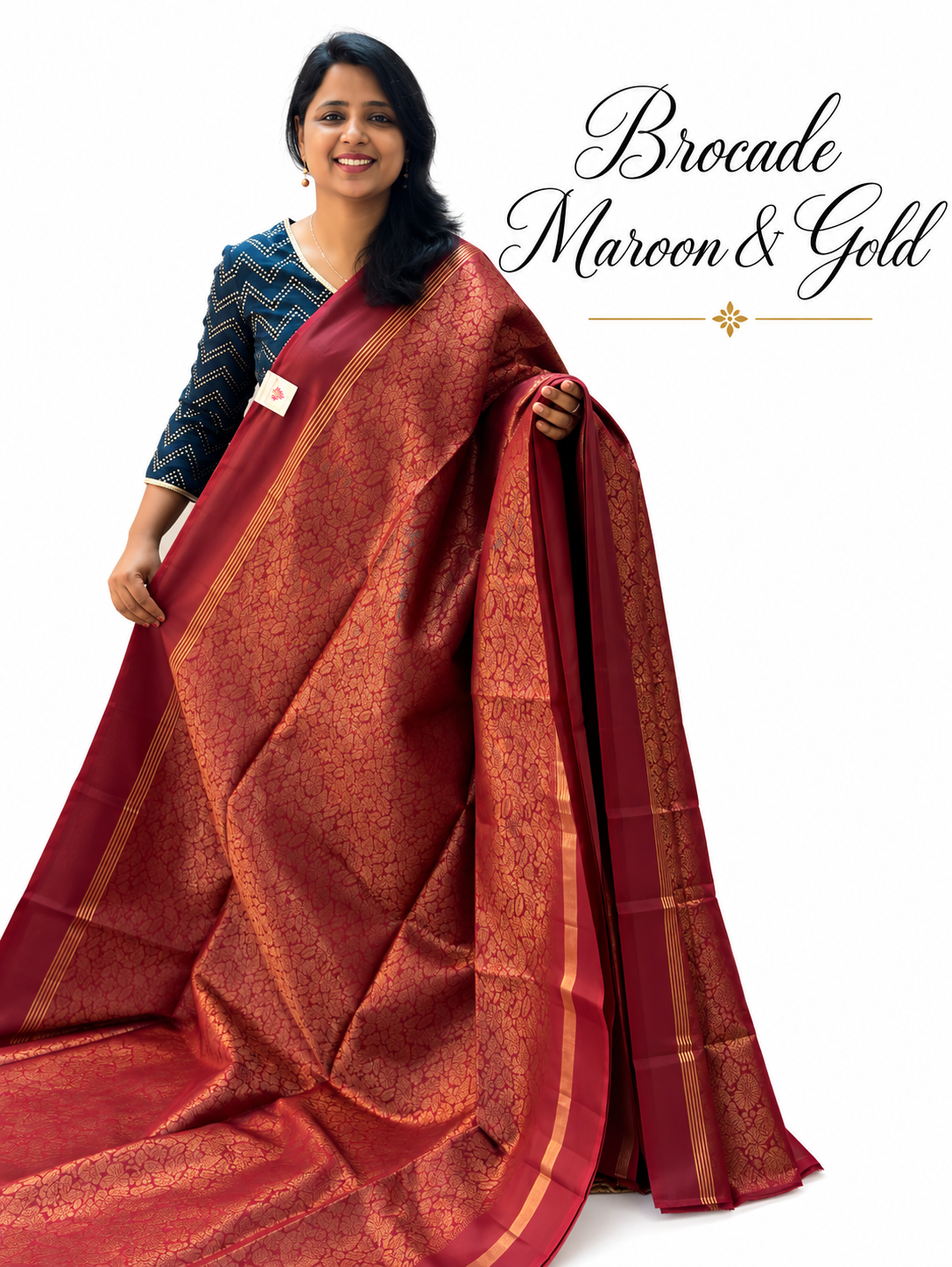 Pure Handloom Soft Silk - Brocade Maroon & Gold