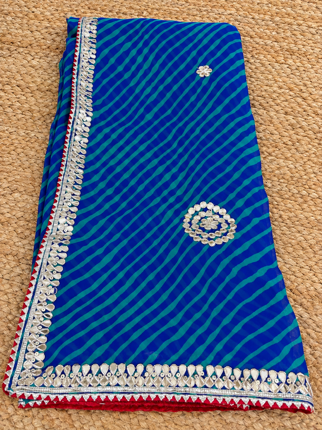 Leheriya Saree - Blue & Royal Blue Medley