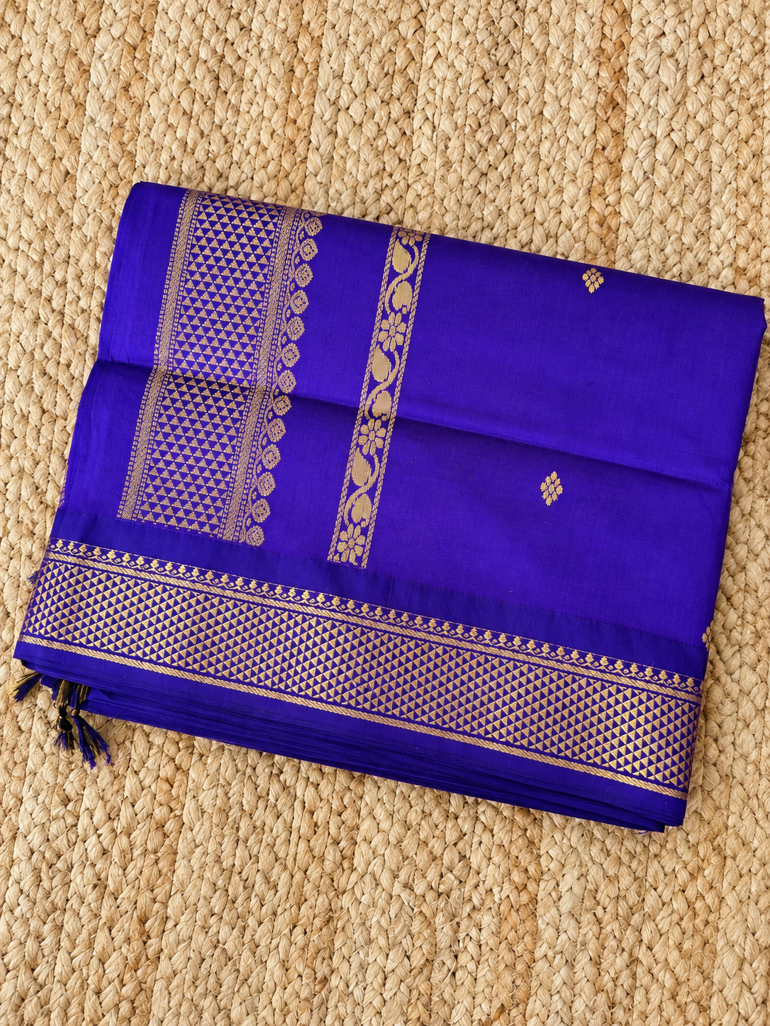 Pure Kalyani Cotton - Purple with Gold zari