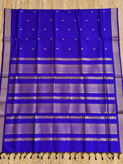 Pure Kalyani Cotton - Purple with Gold zari