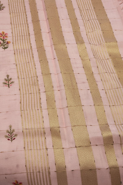 Pure Cotton Linen - Pastel Pink with emboridery
