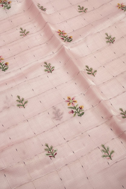 Pure Cotton Linen - Pastel Pink with emboridery