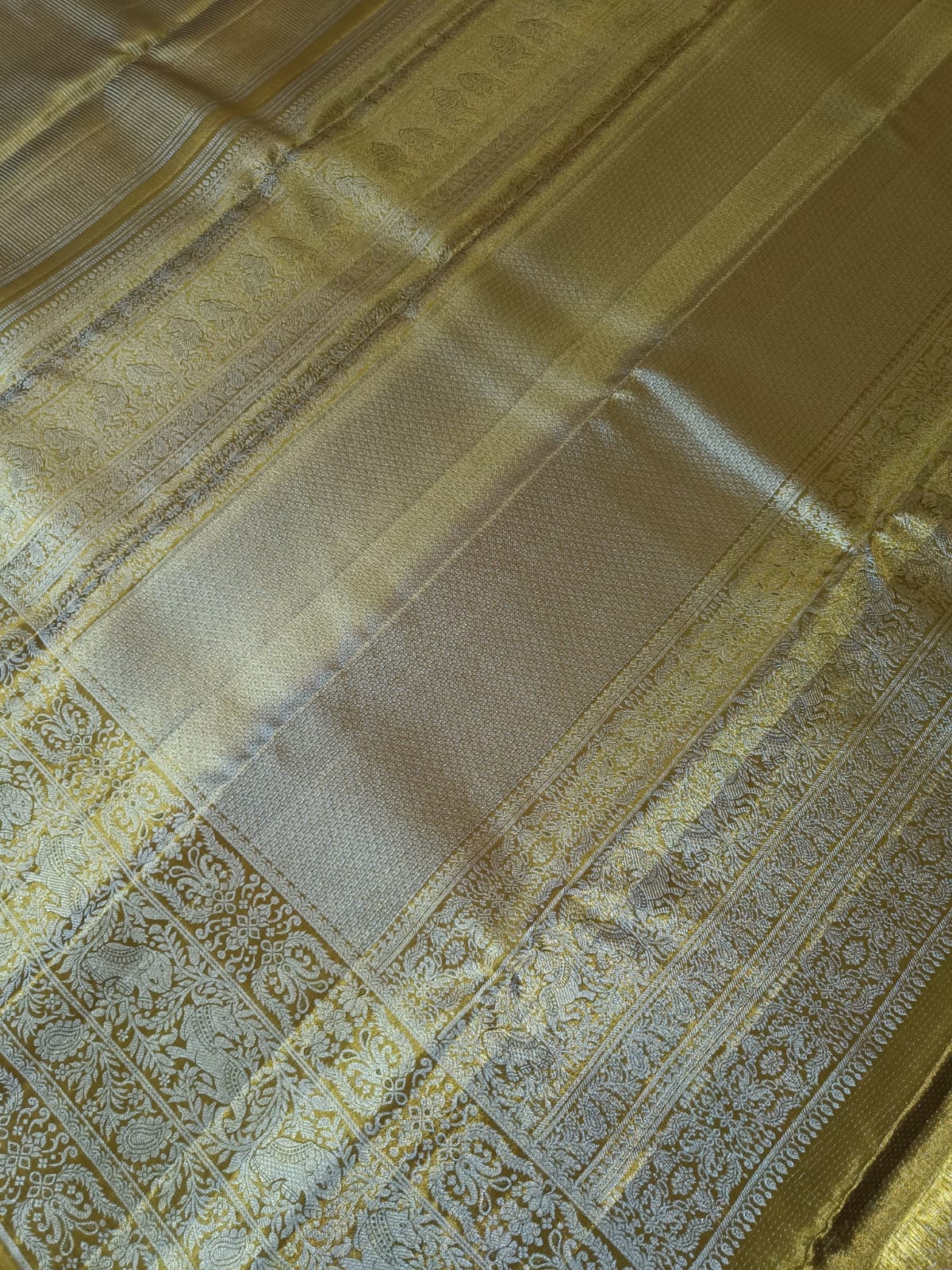 Pure Silk Kanjeevaram-GOLD Kanchi Tissue Meenakari