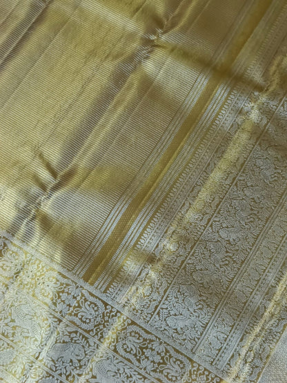 Pure Silk Kanjeevaram-GOLD Kanchi Tissue Meenakari
