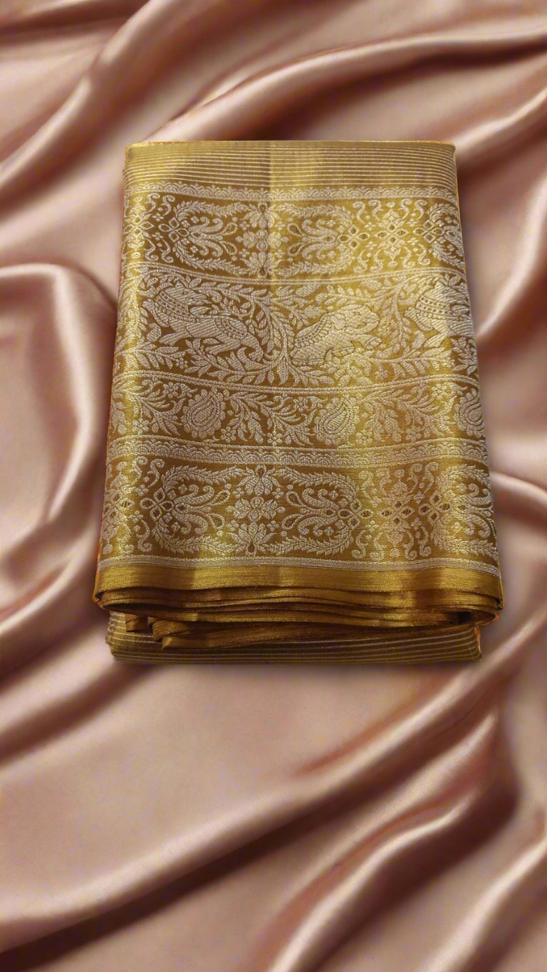 Pure Silk Kanjeevaram-GOLD Kanchi Tissue Meenakari