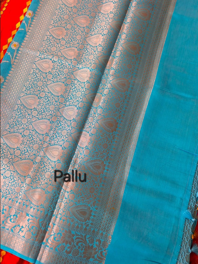 Pure Chiniya Silk - Meenakari Weave