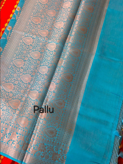 Pure Chiniya Silk - Meenakari Weave