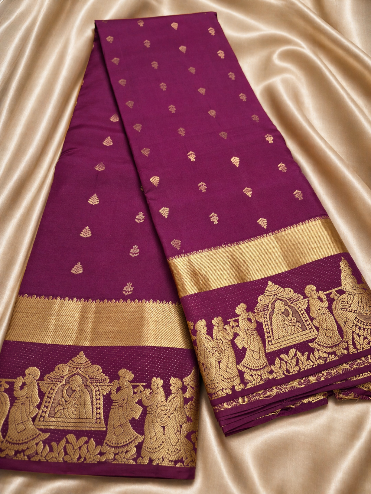 Pure Kanjeevaram Silk - Royal Wedding Story - Magenta & Gold