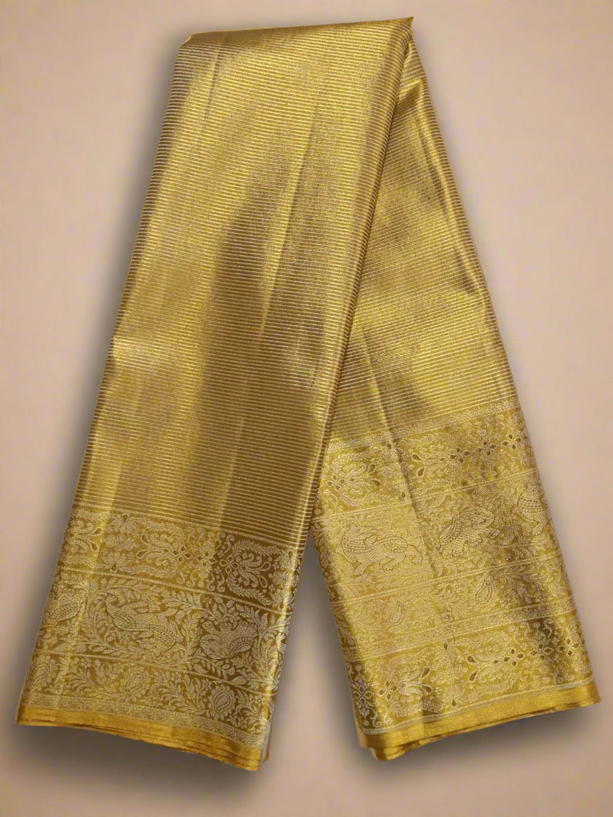 Pure Silk Kanjeevaram-GOLD Kanchi Tissue Meenakari