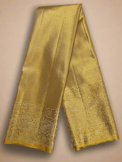 Pure Silk Kanjeevaram-GOLD Kanchi Tissue Meenakari