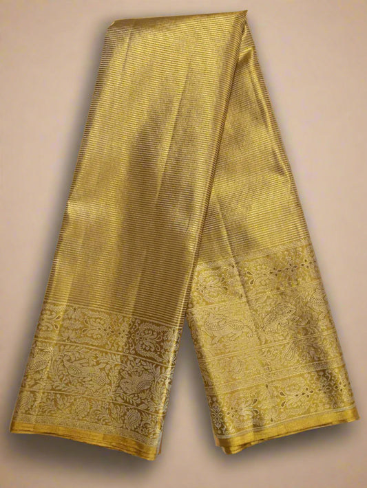 Pure Silk Kanjeevaram-GOLD Kanchi Tissue Meenakari