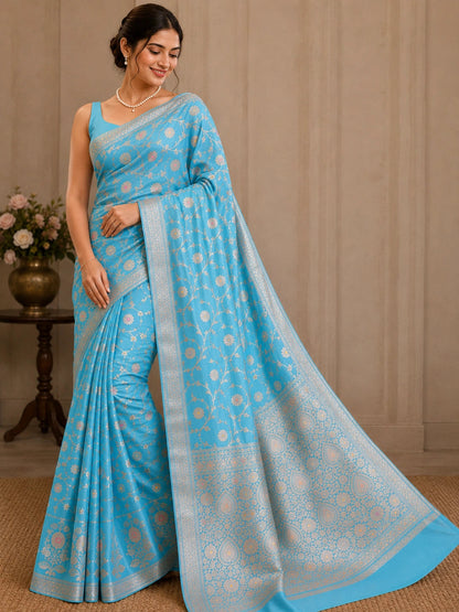 Pure Chiniya Silk - Meenakari Weave