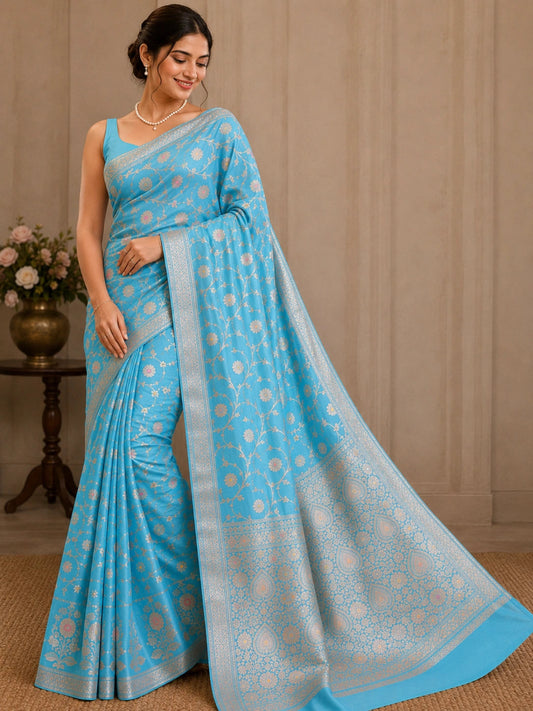 Pure Chiniya Silk - Meenakari Weave